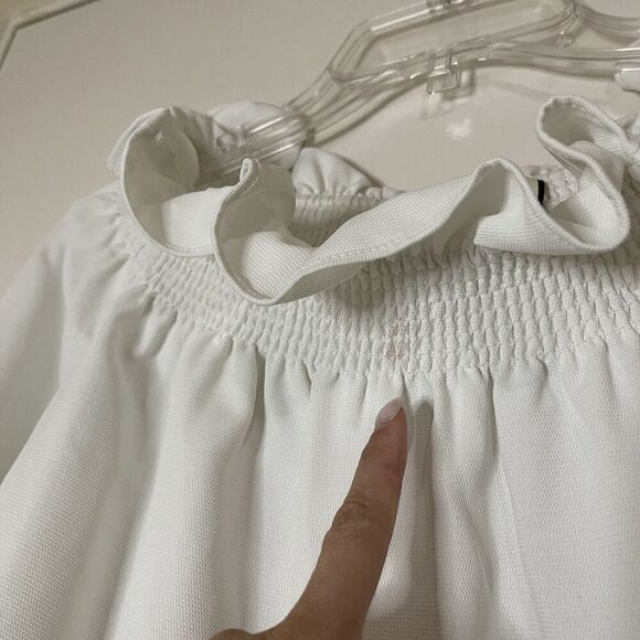 TUCKERNUCK White Off the Shoulder Marguerite Blouse Long sleeve top size XS - Picture 3 of 6